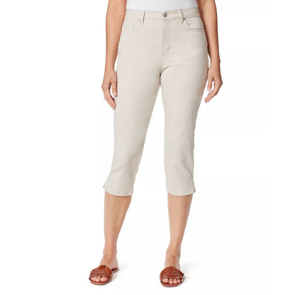 Gloria Vanderbilt Women's Amanda Slit Capri Jeans in Stonewood Tan