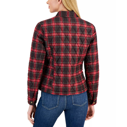 Tommy Hilfiger Women's Quilted Mandarin-Collar Coat