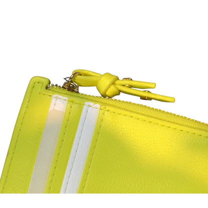 On 34th "Ramonah" Card Case Wallet in Lemon Yellow & White