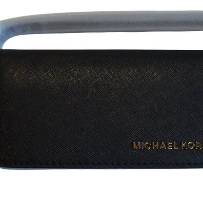 Michael Kors Jet Set Medium Saffiano Leather Convertible Wallet Chain Bag, Black