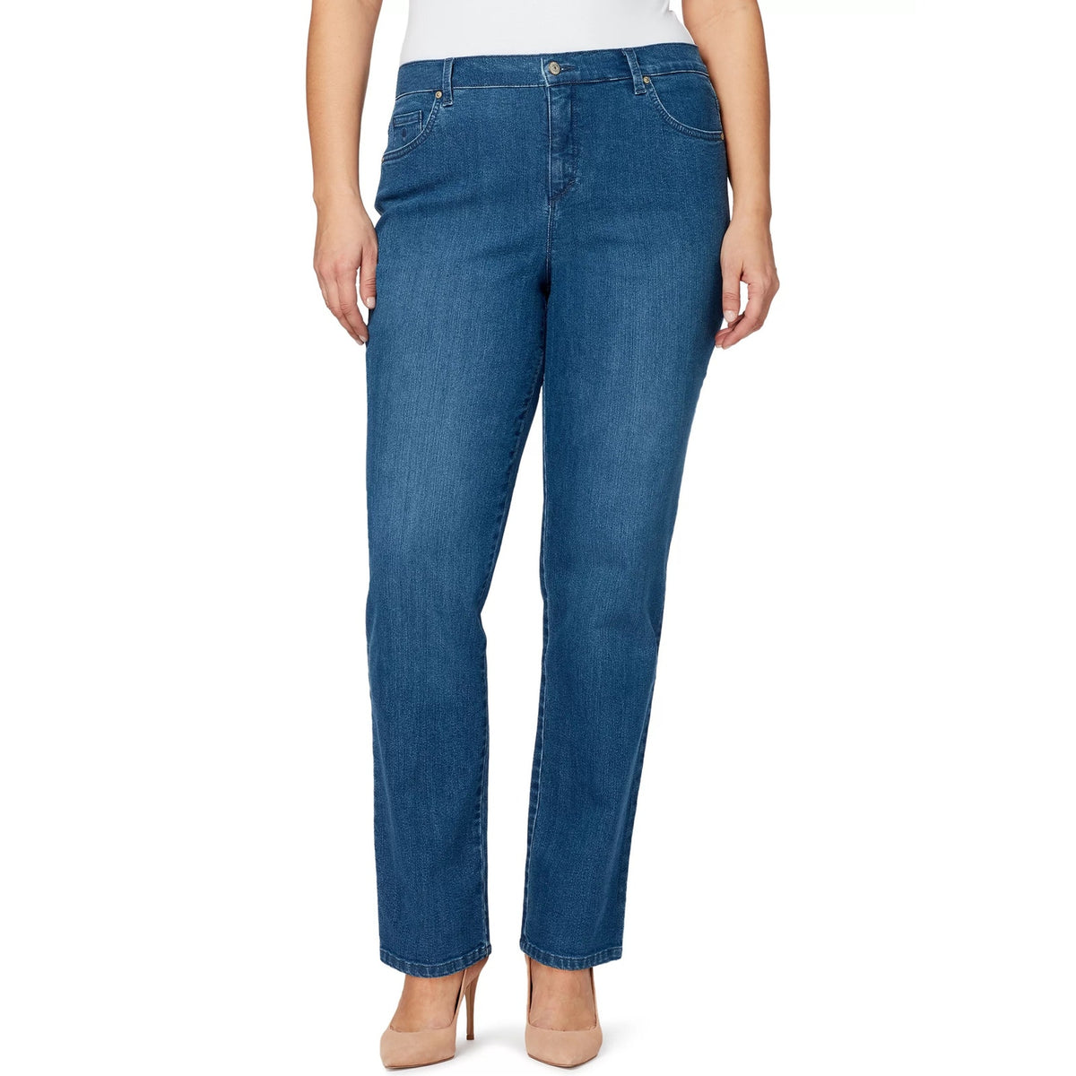 Gloria Vanderbilt Plus Size Short Amanda Jeans in Frisco Blue