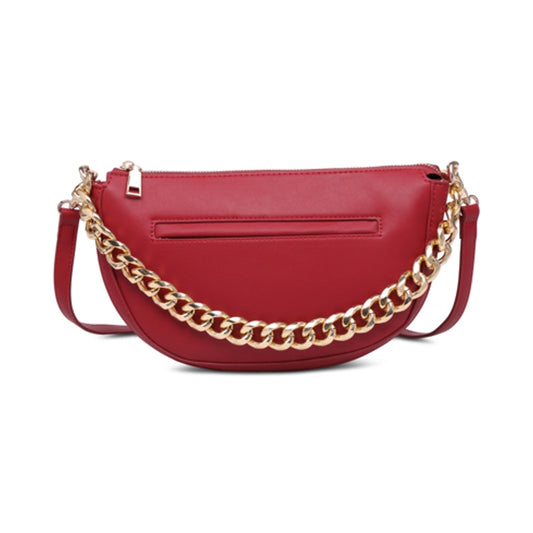 URBAN EXPRESSIONS Vivian Chunky Chain Crossbody in Deep Red