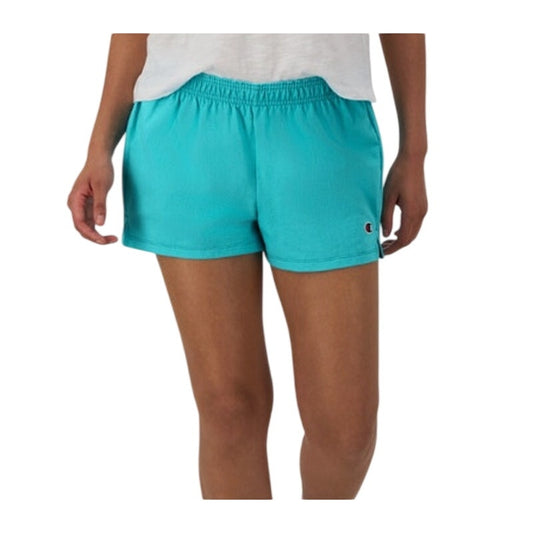Champion Women's Cotton Practice Shorts in Aqua Excursion Blue