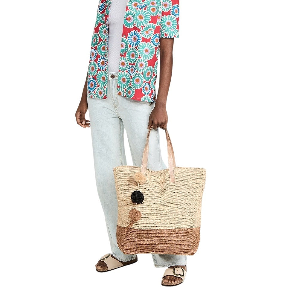 Mar Y Sol Montauk Crochet Carryall in Sand Natural