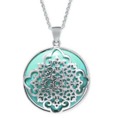 R. H. Macy Silver & Turquoise Filigree Necklace