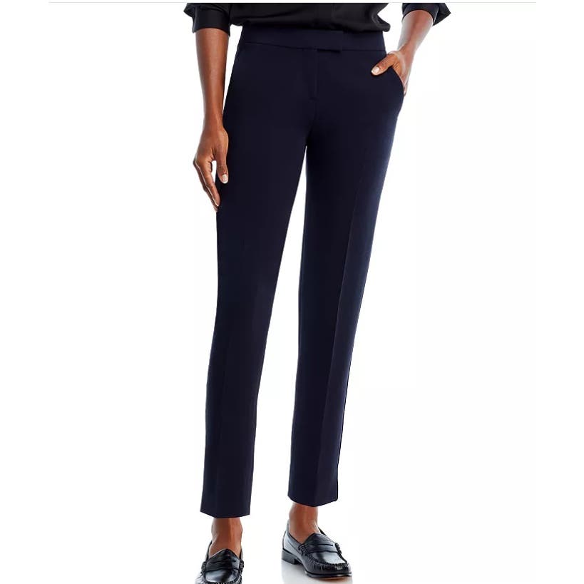 Theory Ladies Ibbey Admiral Crepe Straight Pants Black, Size 8