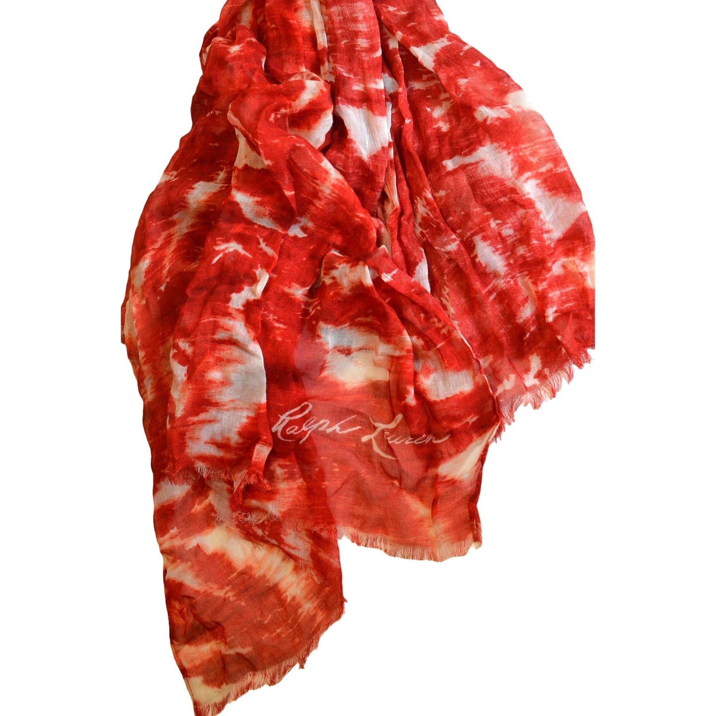 Lauren Ralph Lauren Summer Palm Wrap Style Scarf in Red