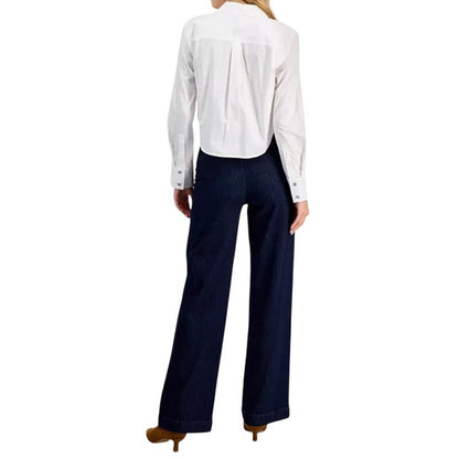 DKNY Jeans Women's High-Rise Zip-Front "Lexington" Jeans in Dark Blue Wash
