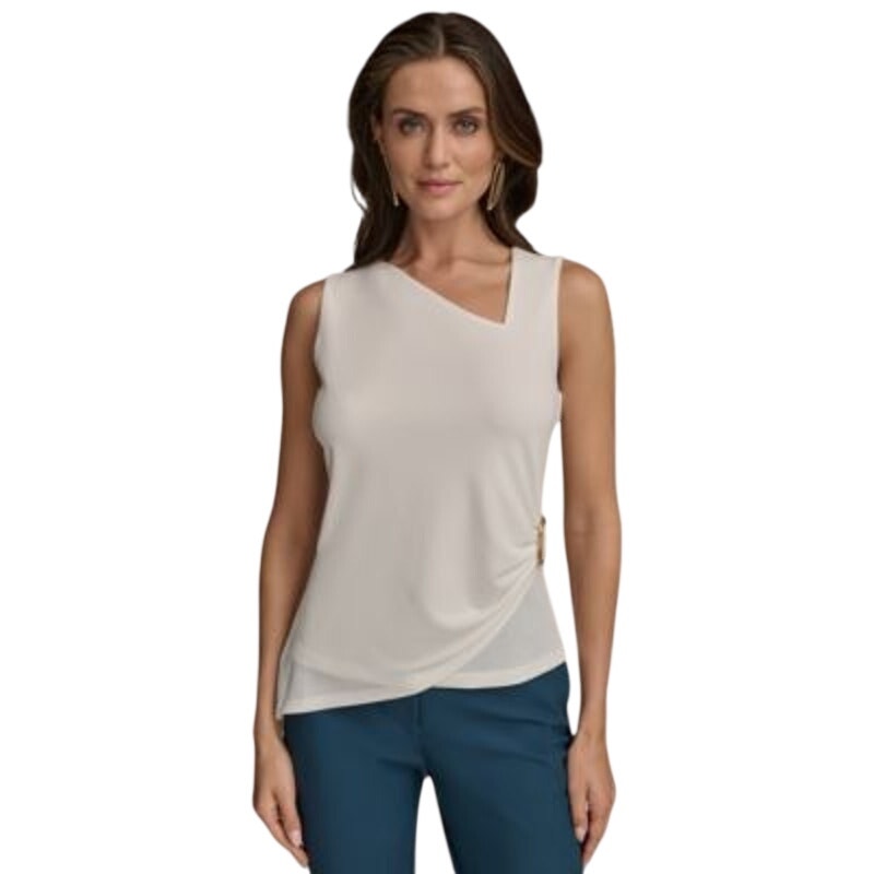 Donna Karan New York Women's Sleeveless Asymmetrical Top in Cream