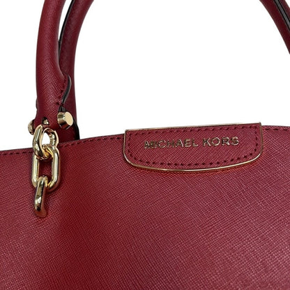 Michael Kors “Rochelle” Deep Wine Red Saffiano Leather Shoulder Bag, NWT