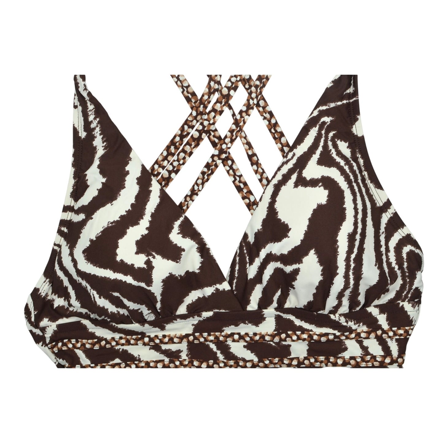 La Blanca Fierce Lines Multi-Strap Cross-Back One Piece In Java Animal Print