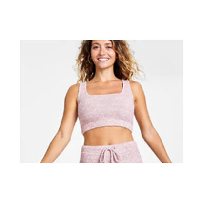 JENNI Style Not Size Women's Withered Rose Pink Cropped Lounge Top