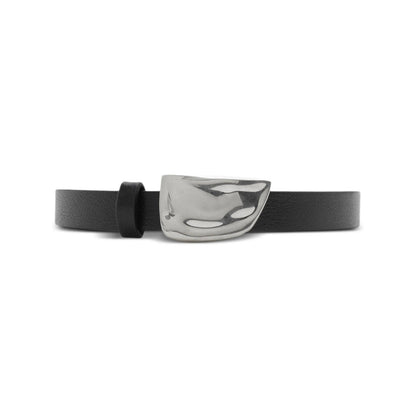 Burberry ORGANIC SHIELD BELT in Black and Silver