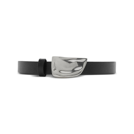 Burberry ORGANIC SHIELD BELT in Black and Silver
