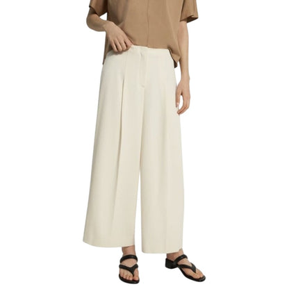 Theory Women's Pleated Wide-Leg Pants in Striped Admiral Crepe