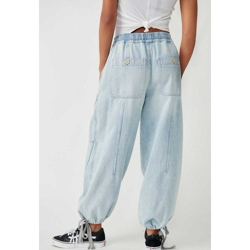 Free People Bright-Eyed Low-Slung Jeans in Moonstone Blue