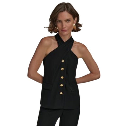 Donna Karan New York Women's Halter Vest in Black