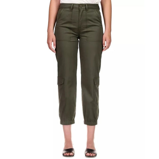 Sanctuary Women's Brooklyn High Rise Cropped Cargo Pants In Dark Green