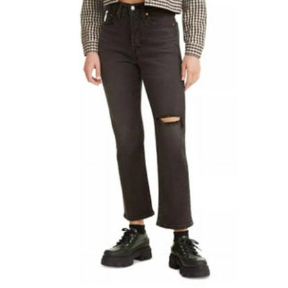 Levi's Released-Hem Straight Leg Jeans "Cut and Dry" in Black