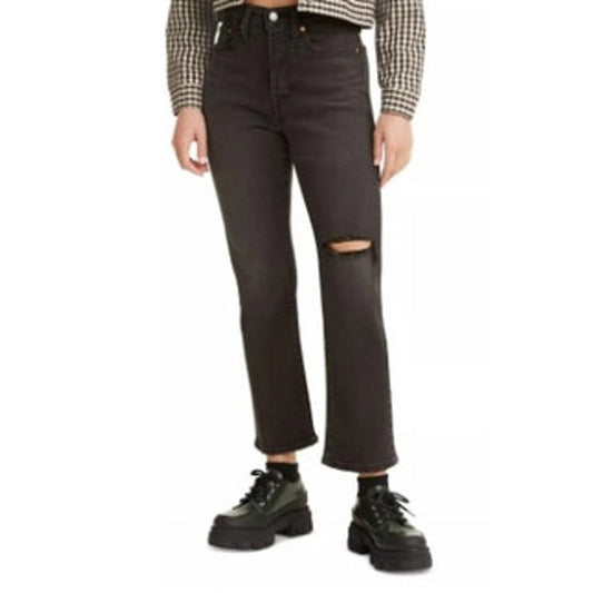 Levi's Released-Hem Straight Leg Jeans "Cut and Dry" in Black