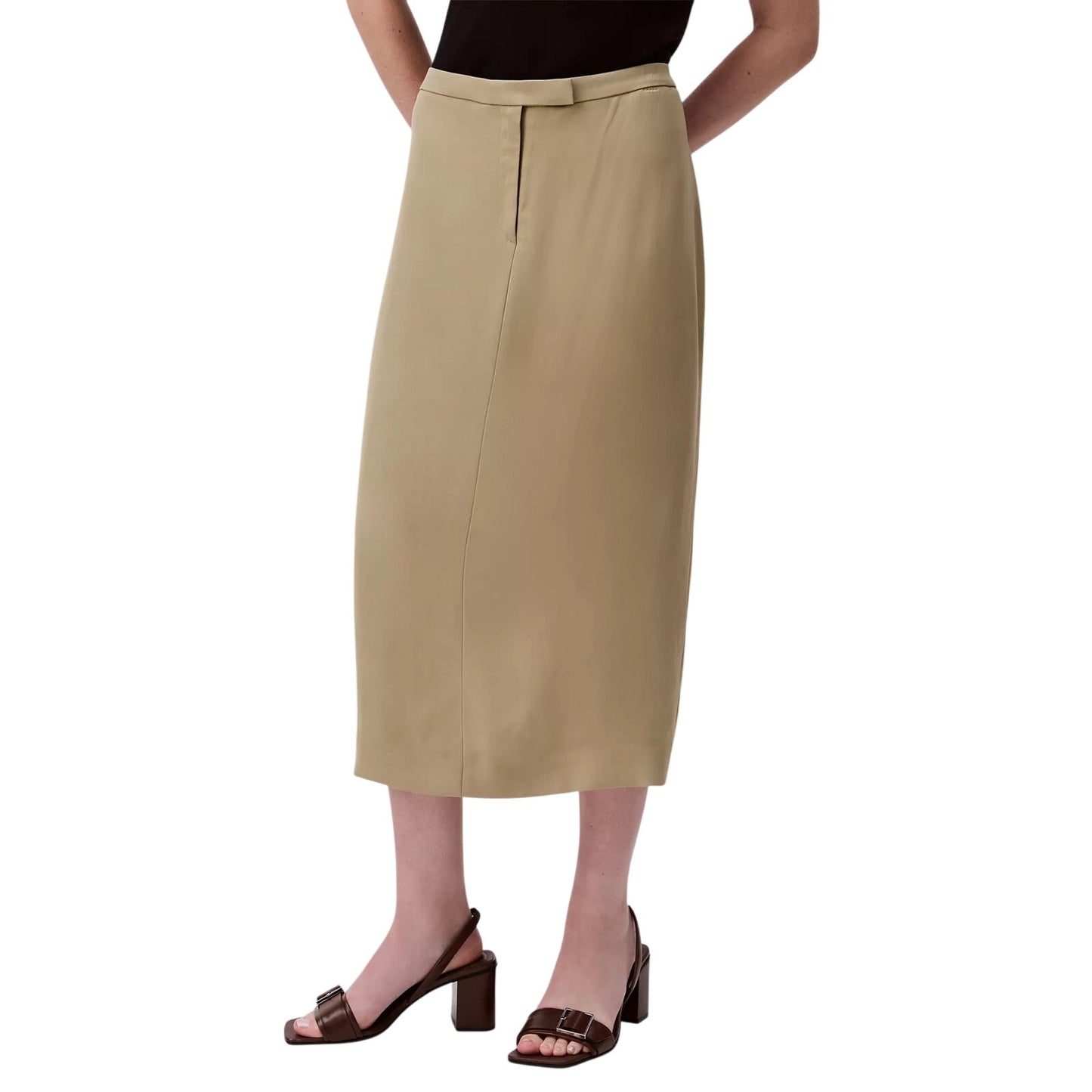 CALVIN KLEIN Women's Midi Skirt in Tree House Beige