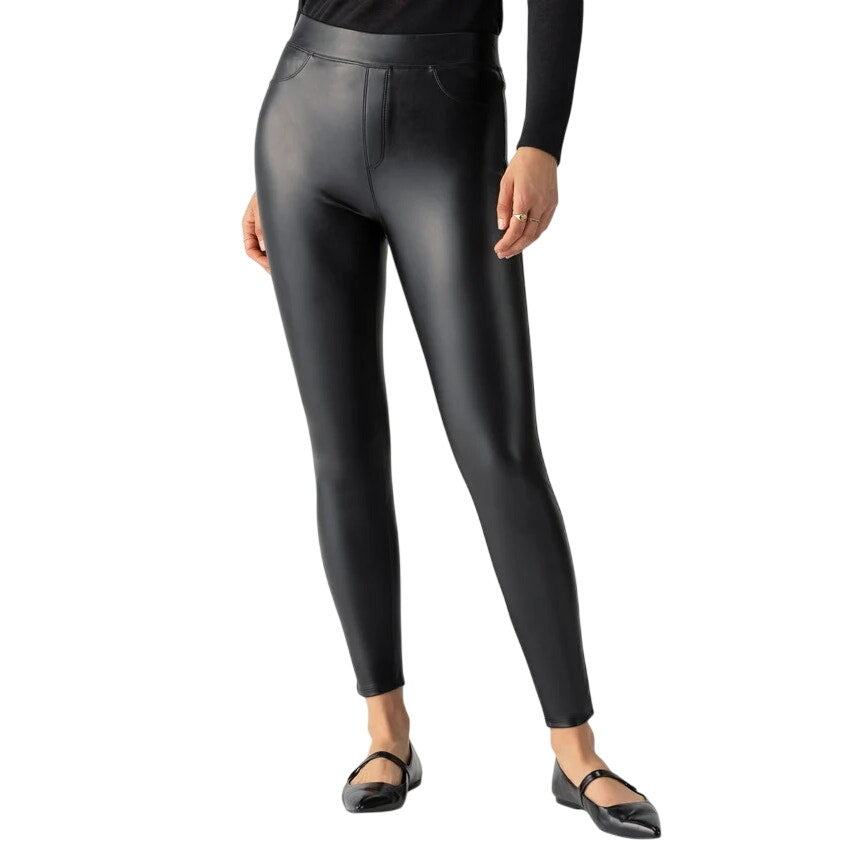 Sanctuary Women's Runway Semi High Rise Legging in Slick Black