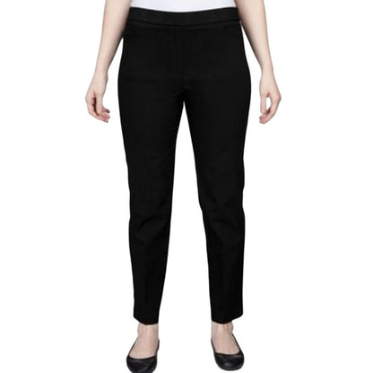 Alfred Dunner Women's Petite Pull-On Straight-Leg Pants in Black