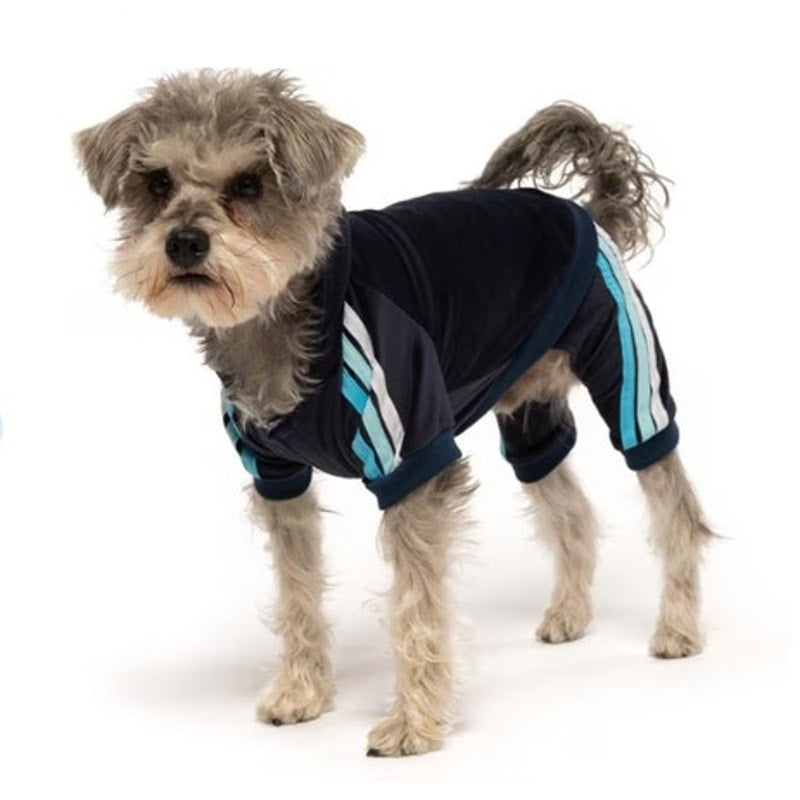 FabDog Navy Blue Striped Imitation Tracksuit Pet Clothing