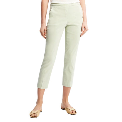 Theory Women's Slim Cropped Pull-On Pant in Stretch Linen In Mint, Size 30