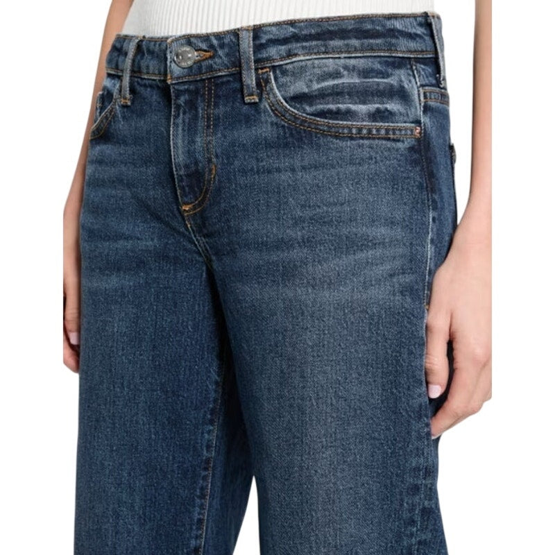 GUESS Women's Straight-Leg Low-Rise Slouchy Denim Jeans in Dark Wash