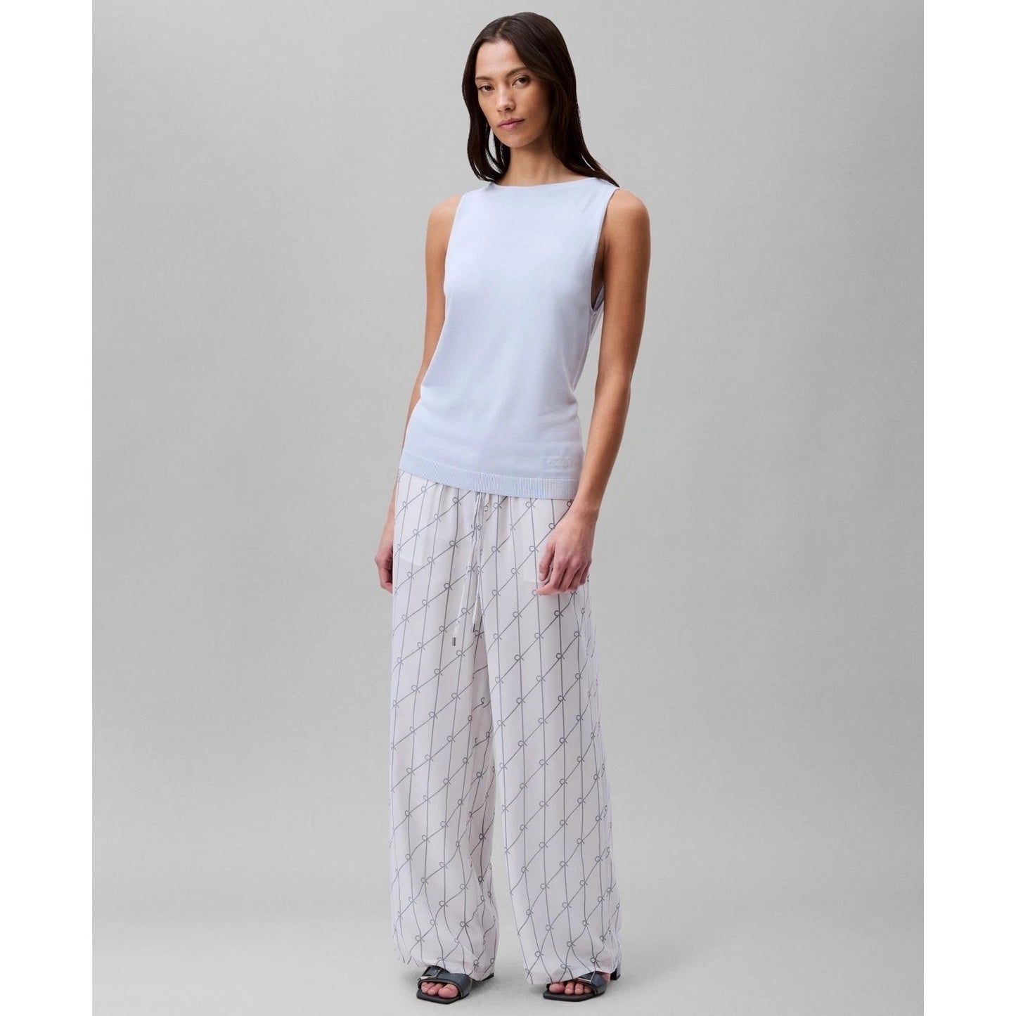 Calvin Klein Women's High-Neck Sleeveless Tank Top In Blue Cheer