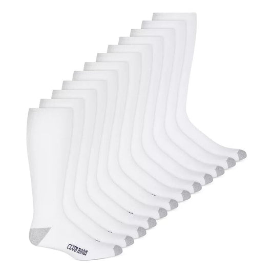 Club Room Men's Over the Calf Socks - 12-Pack White