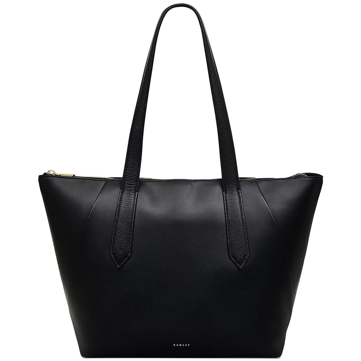 Radley London "Bruton Street" Large Zip-Top Leather Tote Bag in Black