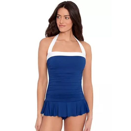 Lauren Ralph Lauren Skirted One Piece Swimsuit In Sapphire
