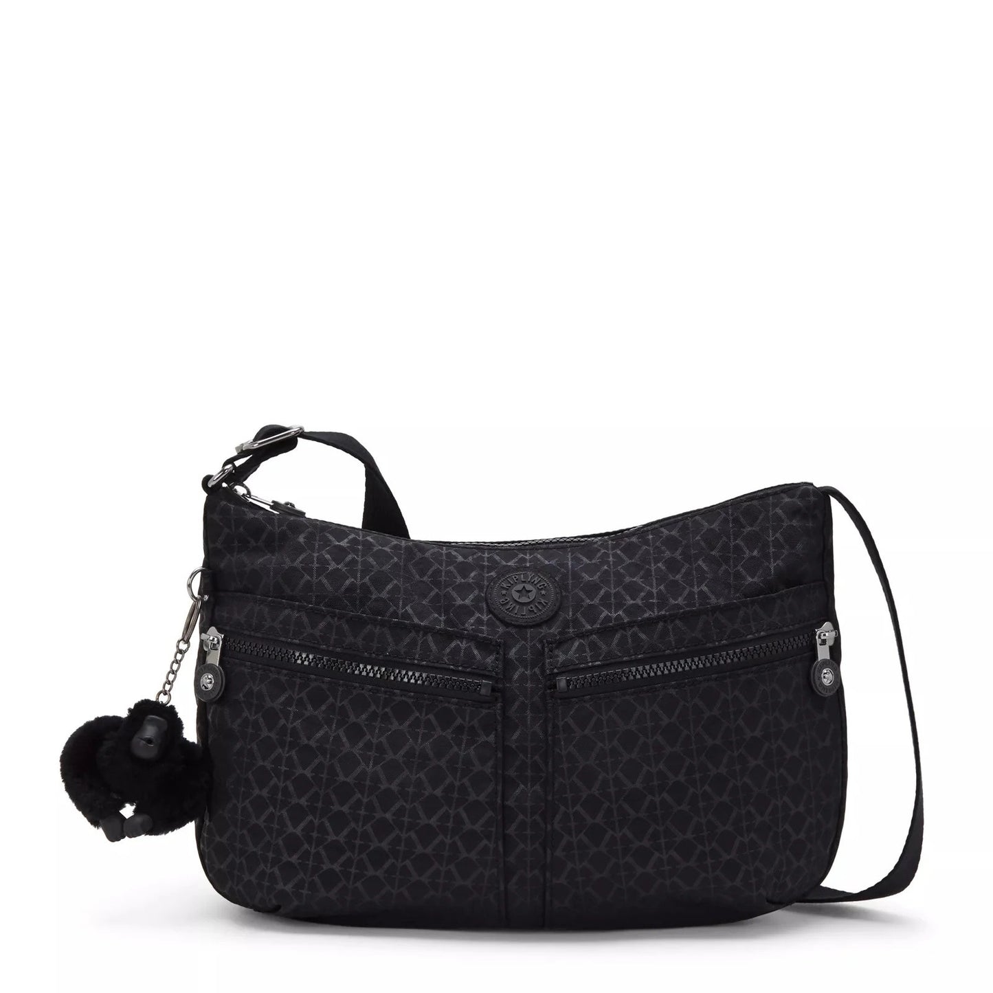 Kipling "Izellah" Medium Across Body Shoulder Bag in Signature Emblem Black