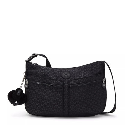 Kipling "Izellah" Medium Across Body Shoulder Bag in Signature Emblem Black