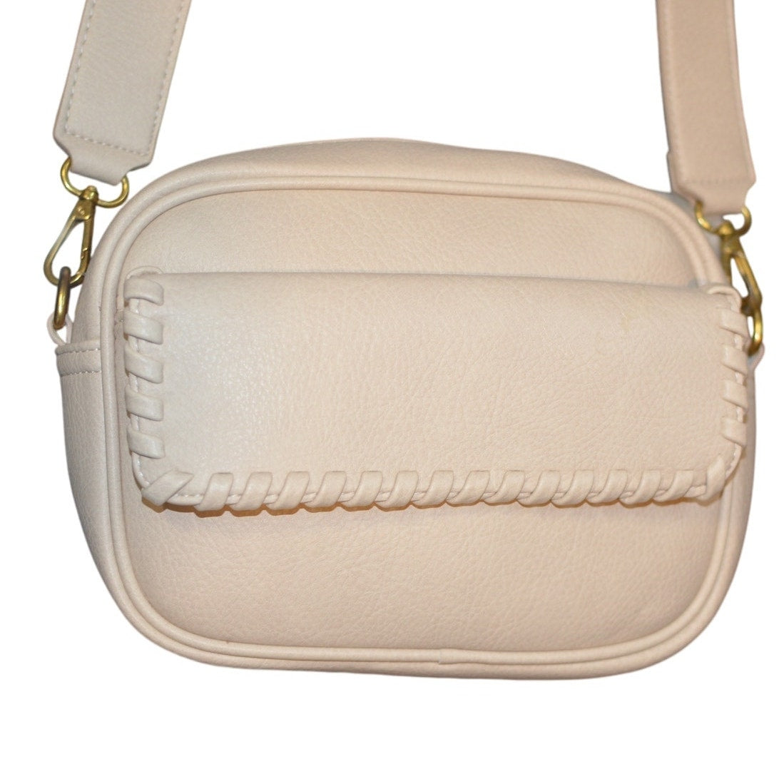 Style & Co. Women's Whipstitch Camera Crossbody Bag in Alabaster Tan