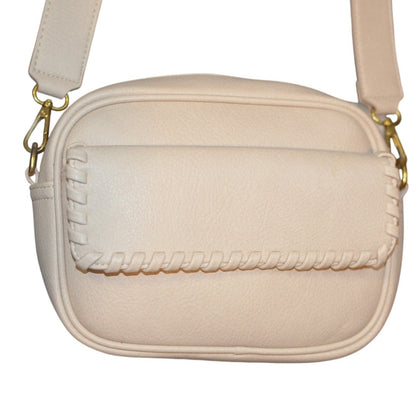 Style & Co. Women's Whipstitch Camera Crossbody Bag in Alabaster Tan