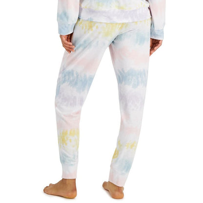 Jenni Womens Jogger Pajama Pants Soft Stretch Multicolor Tie-Dye