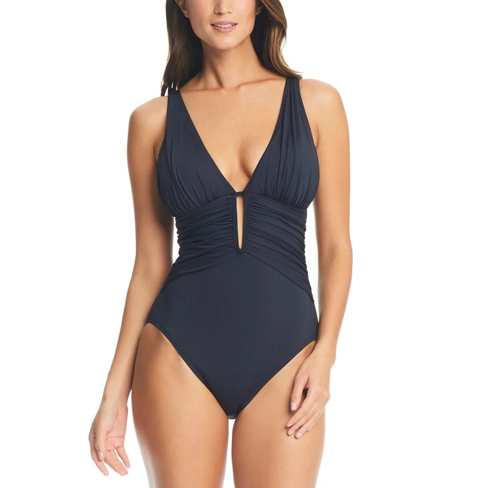 Bleu by Rod Beattie Ruched One-Piece Swimsuit In Black