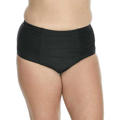 Raisins Curve Plus Size Coco Ruched Bikini Bottoms Black