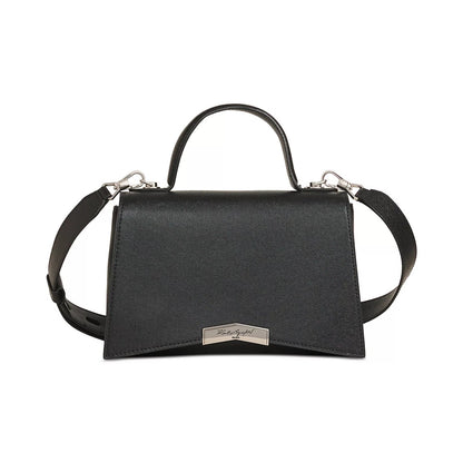 KARL LAGERFELD PARIS Tropez Small Leather Satchel in Black