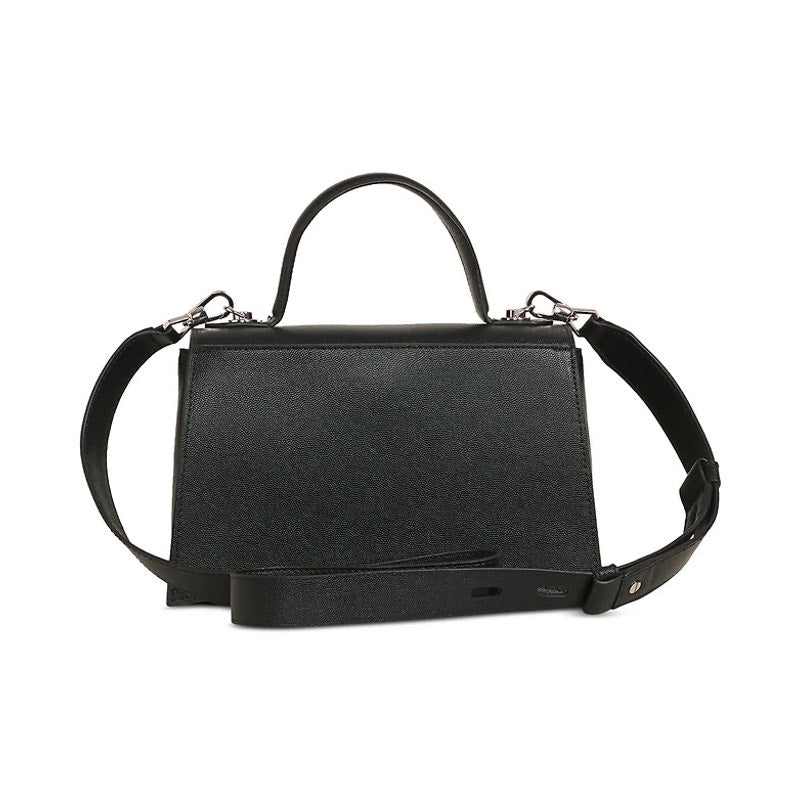 KARL LAGERFELD PARIS Tropez Small Leather Satchel in Black