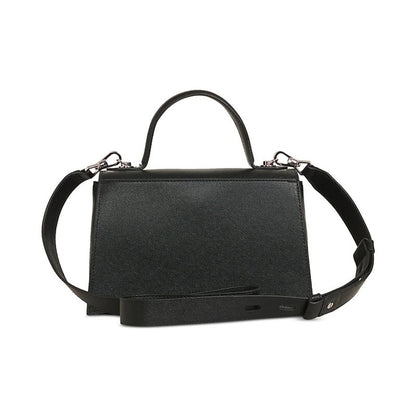 KARL LAGERFELD PARIS Tropez Small Leather Satchel in Black