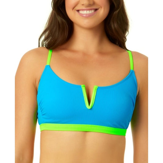 Salt + Cove Juniors V-Wire Ribbed Bralette Blue Colorblock