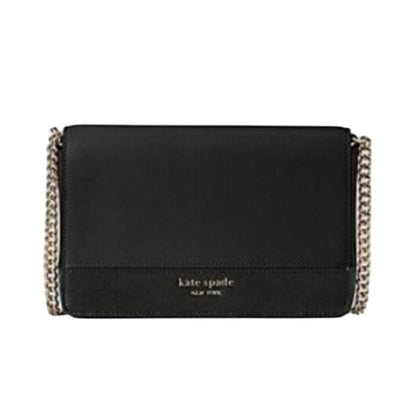 Kate Spade Black Leather “Spencer” Crossbody Wallet w/ Chain Strap