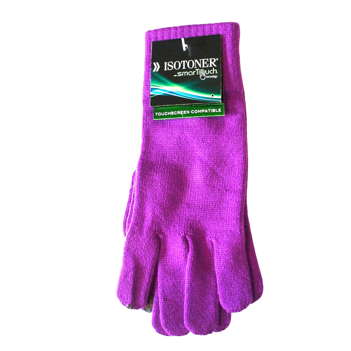 ISOTONER Ladies Magenta Purple Smart Touch Gloves, One Size, NWT!