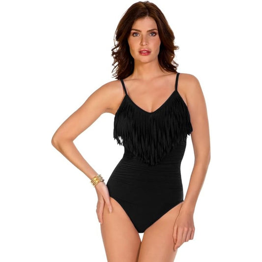 Magicsuit Fringe Blaire One Piece Swimsuit in Black