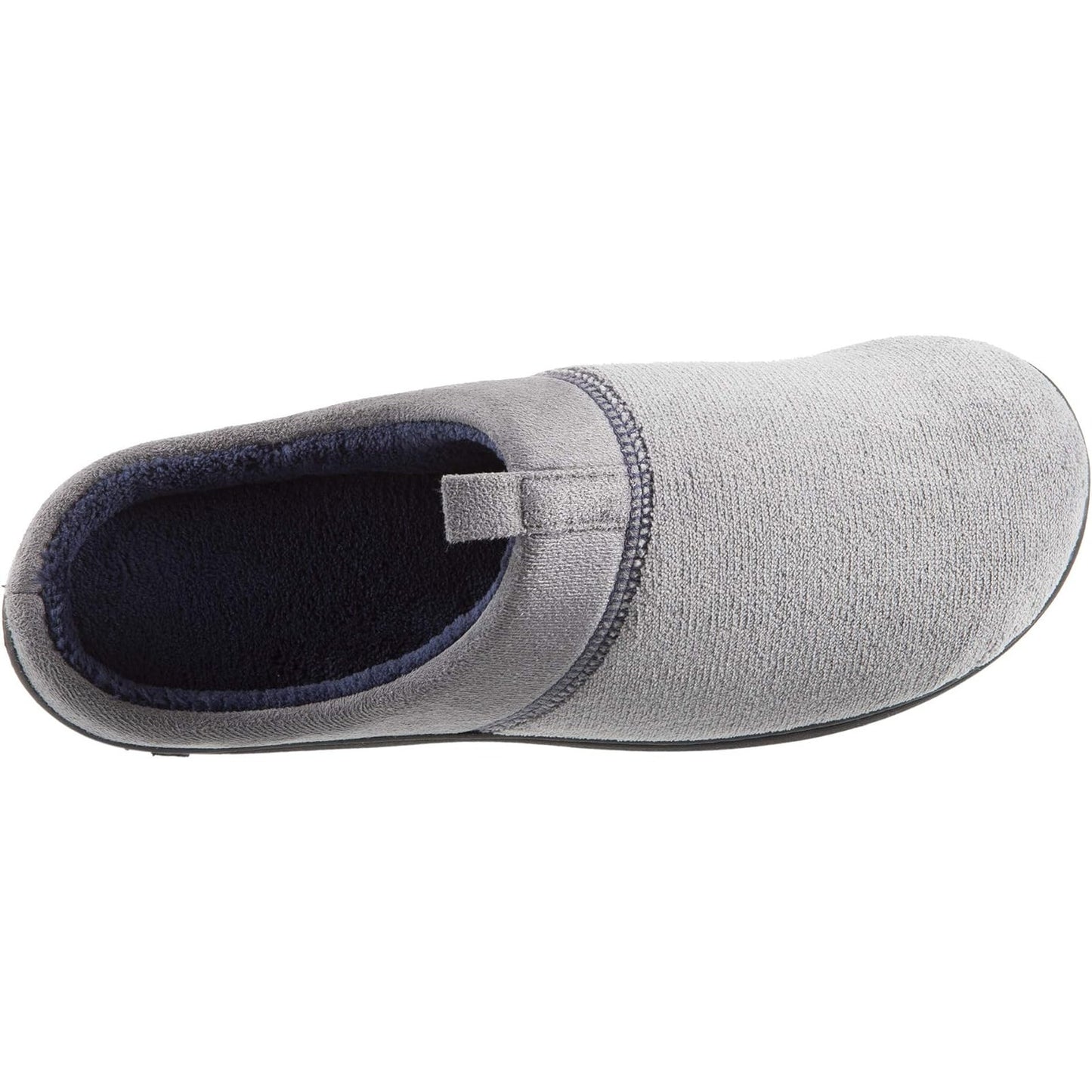 Isotoner Men's Microterry Jared Slip on Slipper In Gray, Large (9.5-10.5)