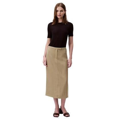 CALVIN KLEIN Women's Midi Skirt in Tree House Beige